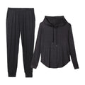 Hooded Casual Jogger Set - Large (12 - 14) - Black
