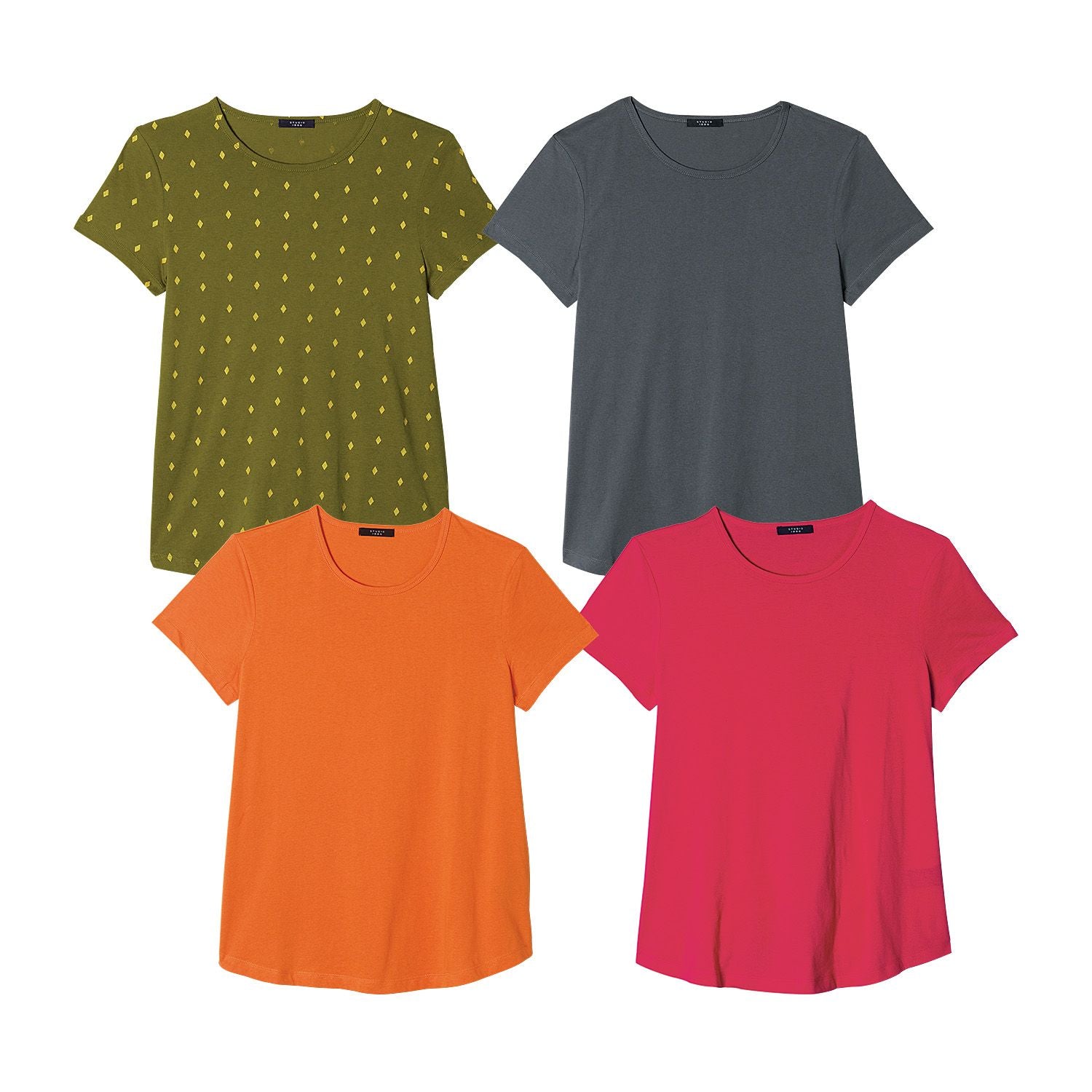4 Pack Fashion Tees - Large (12 - 14) - Multicolor