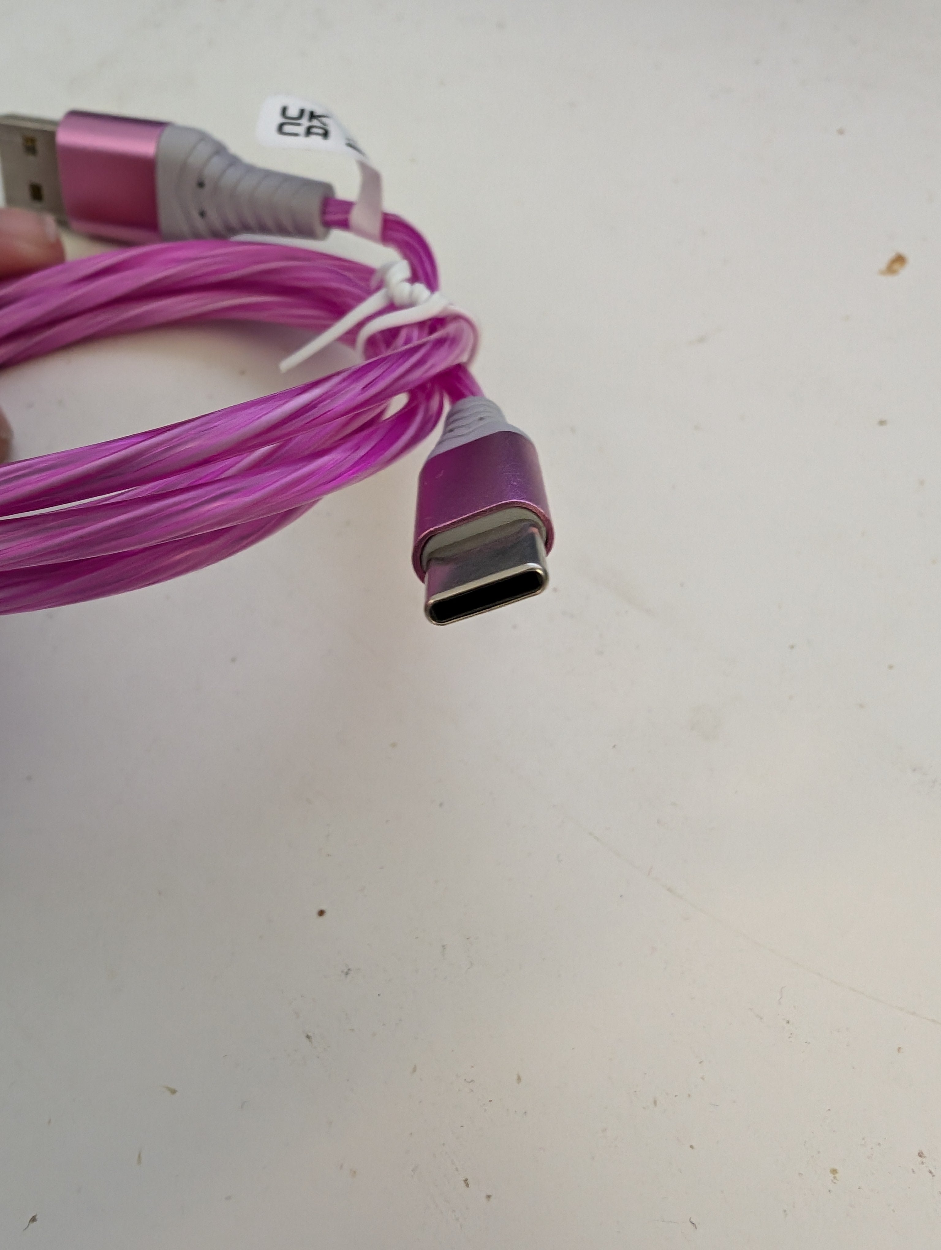 Type-C Flowing Red LED Charging Cable with Quick Charge & Data Sync. 3ft