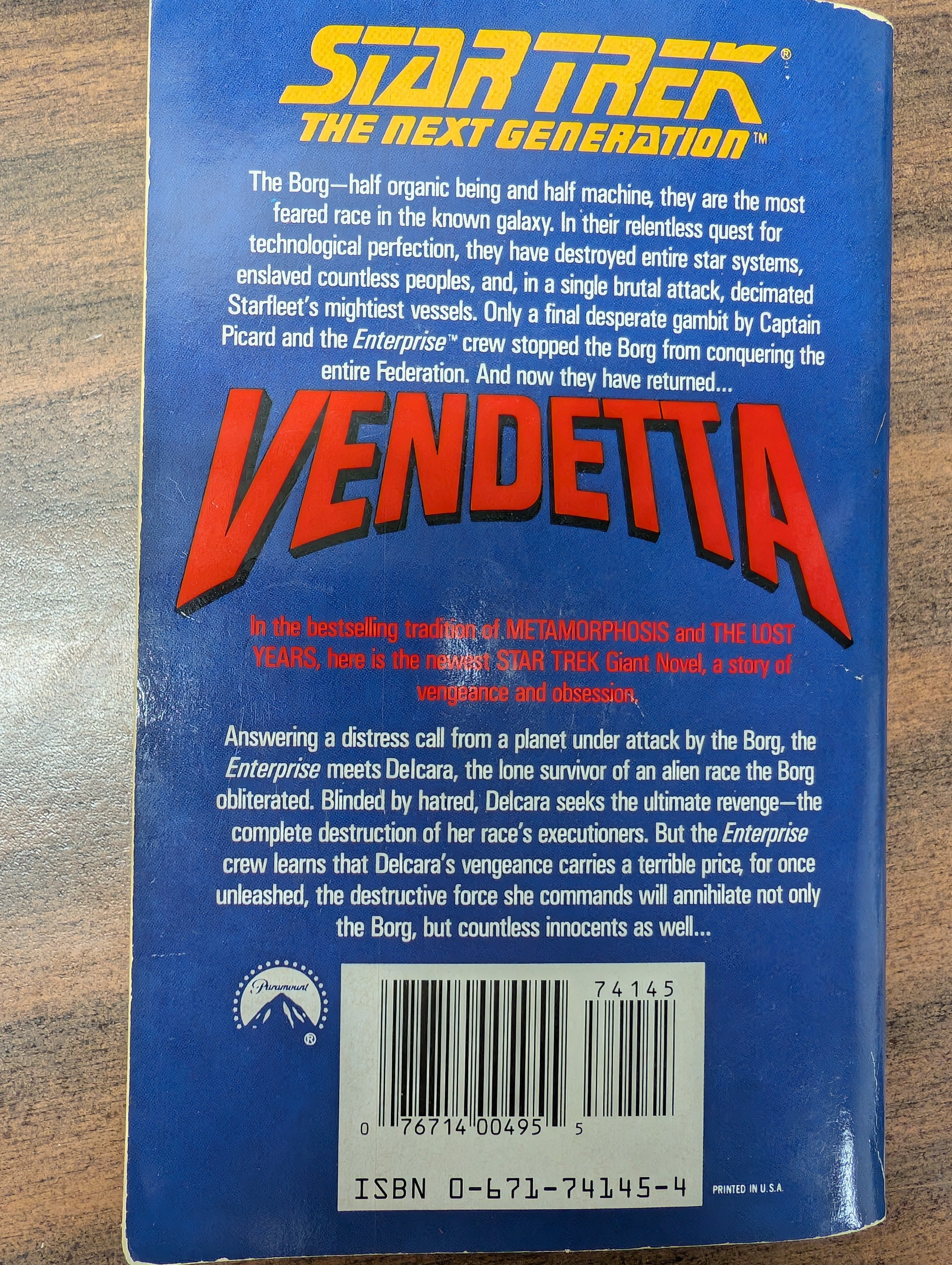 Star Trek TNG: Vendetta The Giant Novel